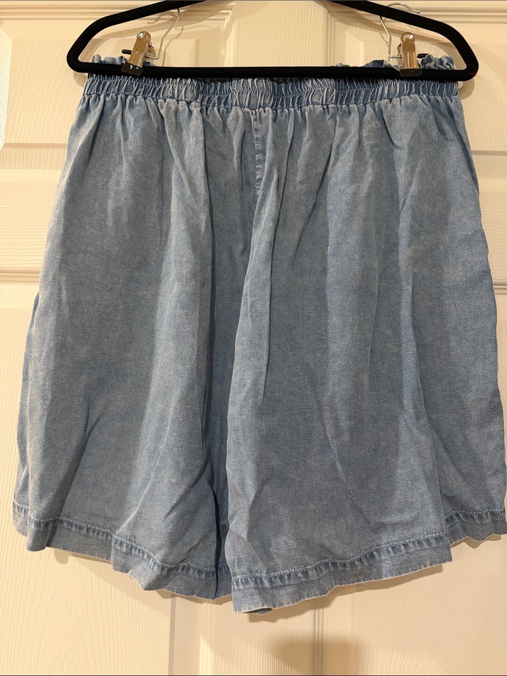 Jane and Delancey Light Blue Paperbag-Waist Denim Shorts - Picture 2 of 7